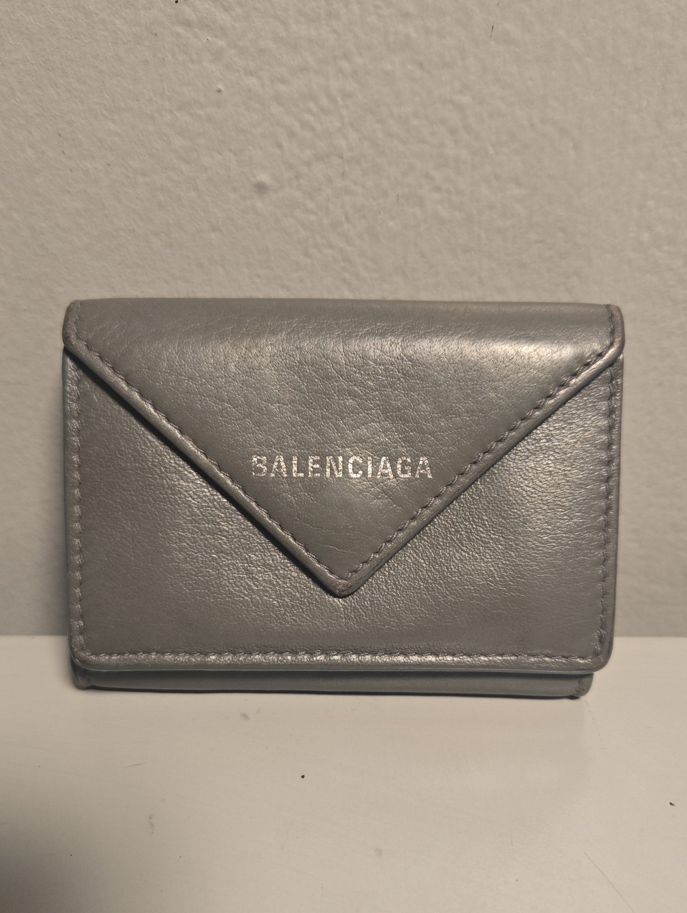 Balenciaga Grey Leather Envelope Wallet